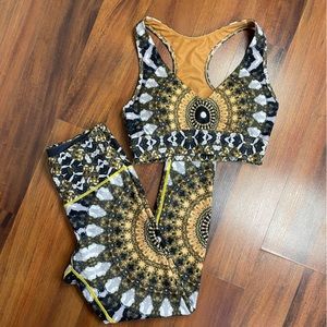 Wolven Threads Noor High-Waisted Leggings & Racerback Bra | Size: S